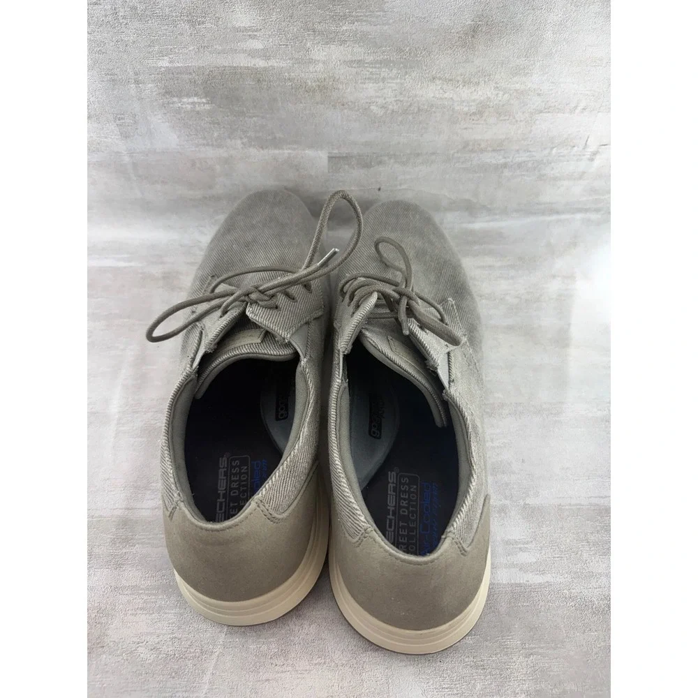 Skechers Street Dress Collection Men Taupe Grey Textile Oxford Shoes 204092 13